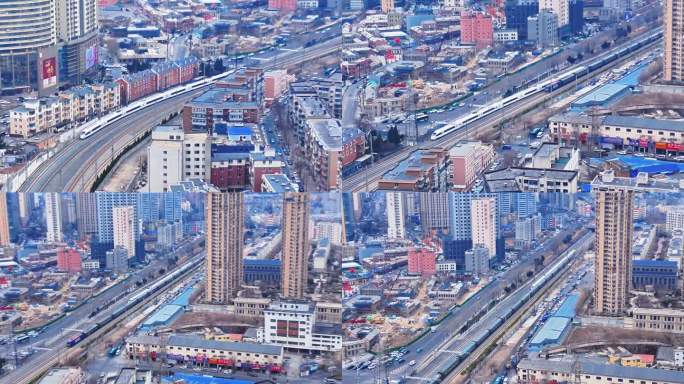 城市高铁穿梭景观