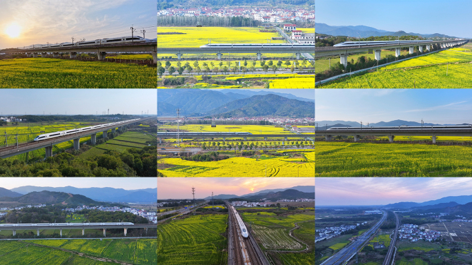 中国高铁动车 高铁油菜花 复兴号