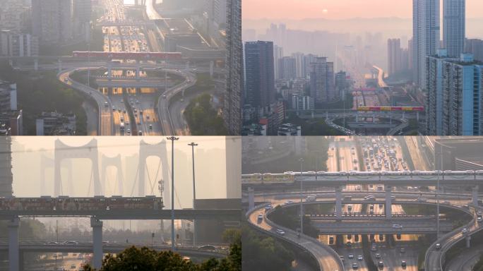 城市 车流 重庆 杨家坪 鹅公岩大桥