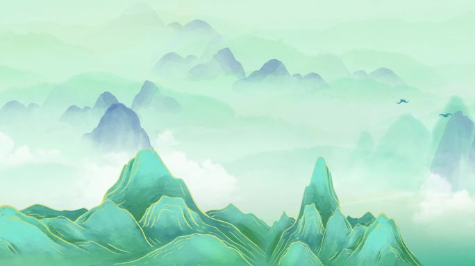 34-2 青山绿水 水墨青绿山水意境
