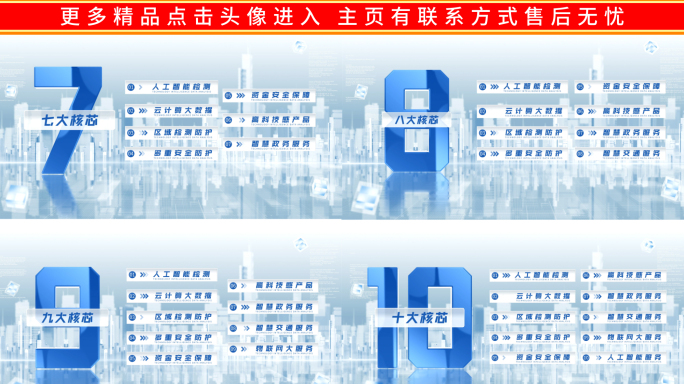 白色科技分类文字数据展示