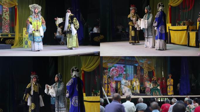 河南村戏，人山人海（舞台）