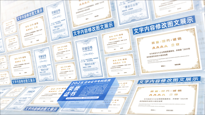 无插件）荣誉证书专利图片包装展示