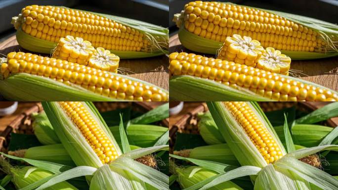 金黄饱满的新鲜玉米