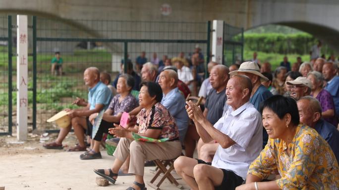 河南村戏，人山人海（观众）