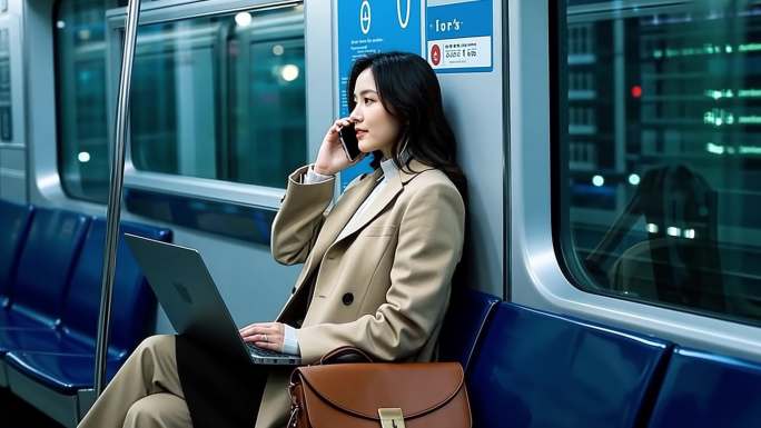 都市职场女性地铁日常