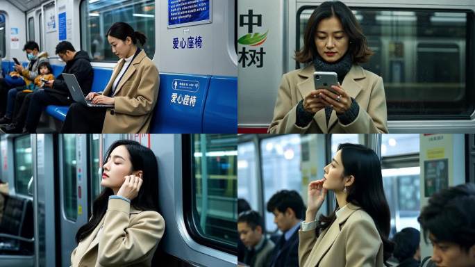 都市职场女性地铁日常