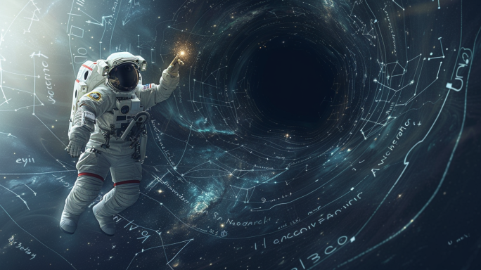 宇航员黑洞天文学方程式星图4k