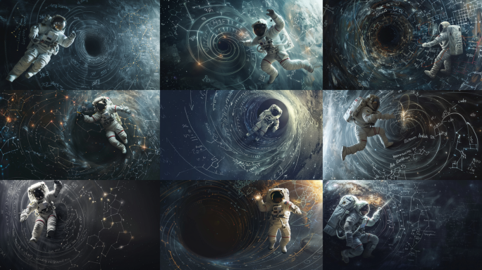 宇航员黑洞天文学方程式星图4k