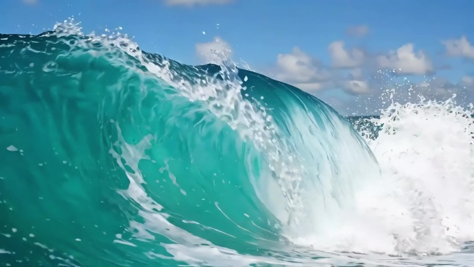 海浪大海巨浪海浪升格唯美大气海浪拍打礁