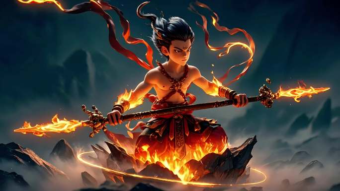 【精品】哪吒混天绫魔丸陈塘关火莲