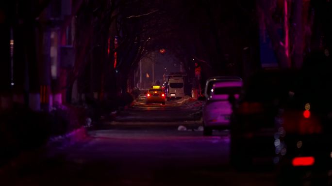 兰州市夜间城市行人