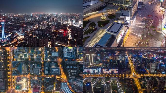 成都地标夜景航拍延时