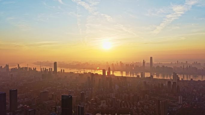 武汉日出大景