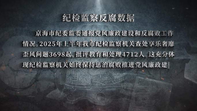 纪检 反腐警示字幕文字AE模板