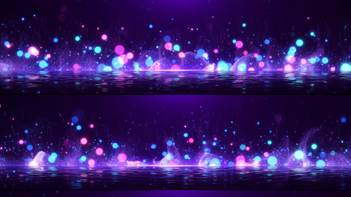 唯美水面粒子光斑舞台背景ae模板加视频