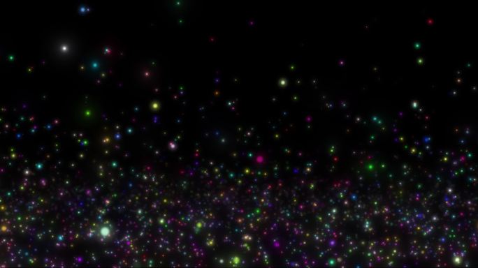 8k梦幻五彩斑斓星空粒子上升