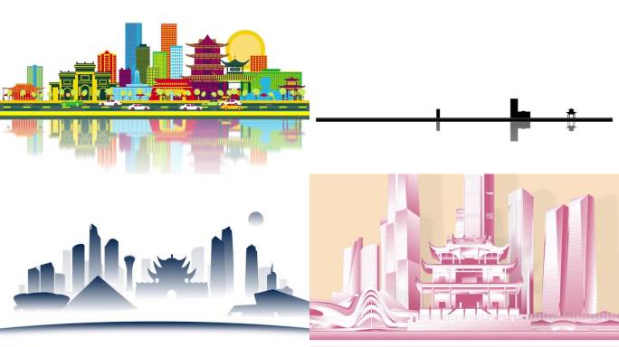 长沙城市天际线景观MG动画6组