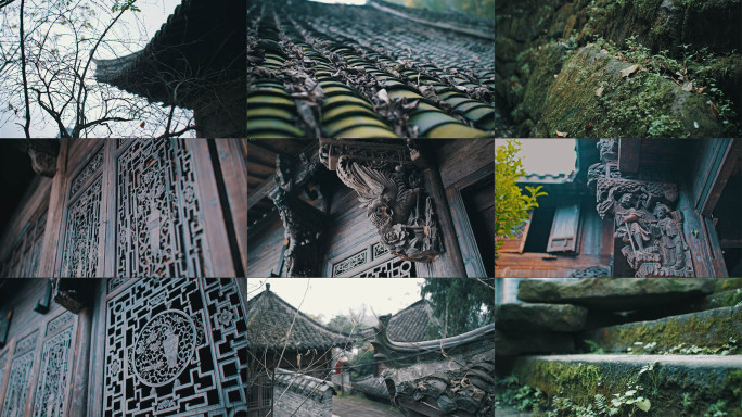 电影感沧桑古建石板青苔氛围感合集