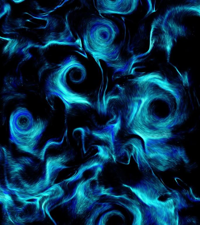 抽象蓝色流体动态 湍流粒子流 循环