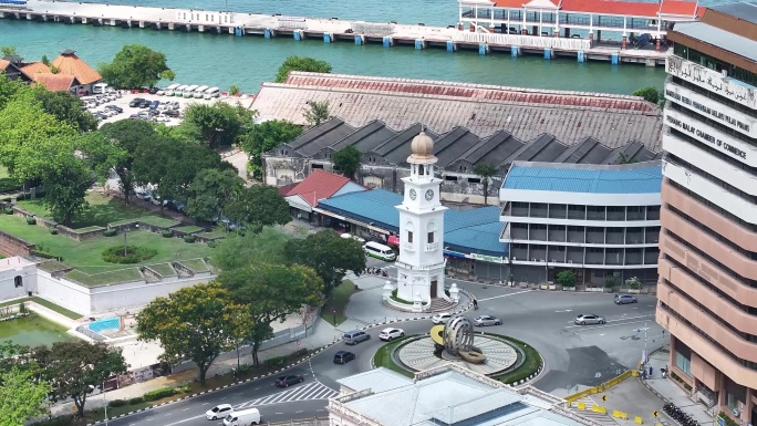 槟城海岸城市风光航拍