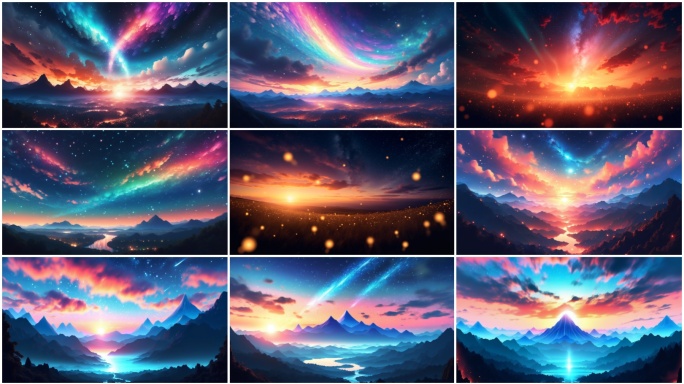 哪吒2梦幻日落星空仙境