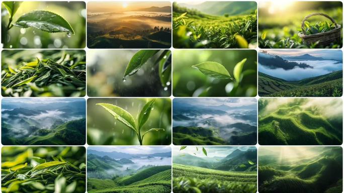茶叶茶园茶龙井绿茶茶叶茶田茶山茶树茶水