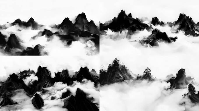 新中式水墨山水意境插画