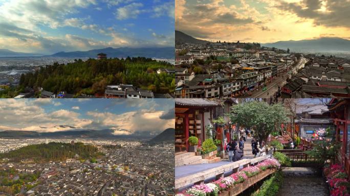 丽江景点地标航拍延时合辑