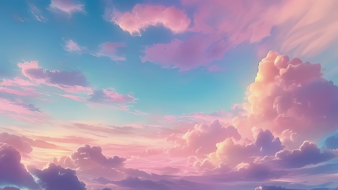 粉色梦幻天空云彩