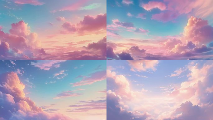粉色梦幻天空云彩