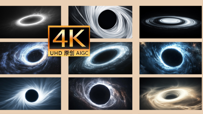 黑洞片头 黑洞宇宙时空扭曲 星系引力旋涡