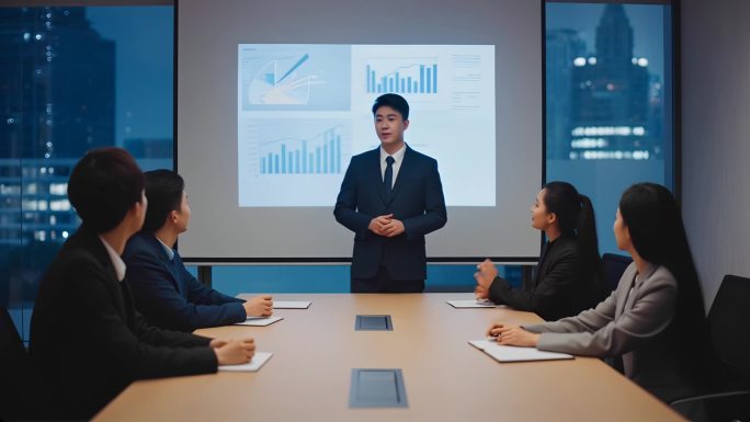 高端商务会见洽谈合作和讲解ppt