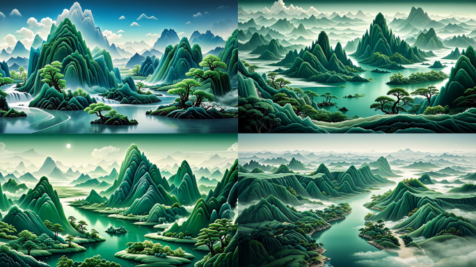 4k中国风青山绿水视频合集