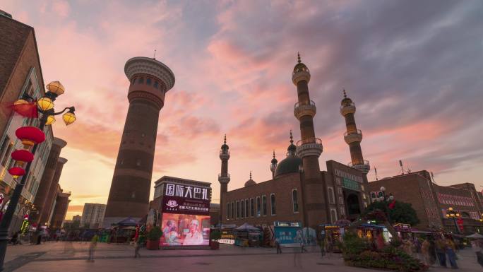 原创新疆乌鲁木齐城市地标建筑延时风光合集