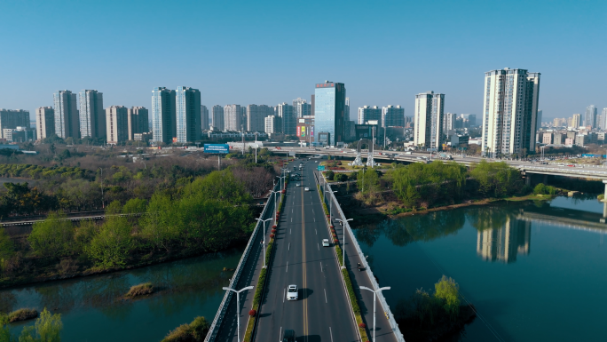 绵阳涪城区普明立交航拍