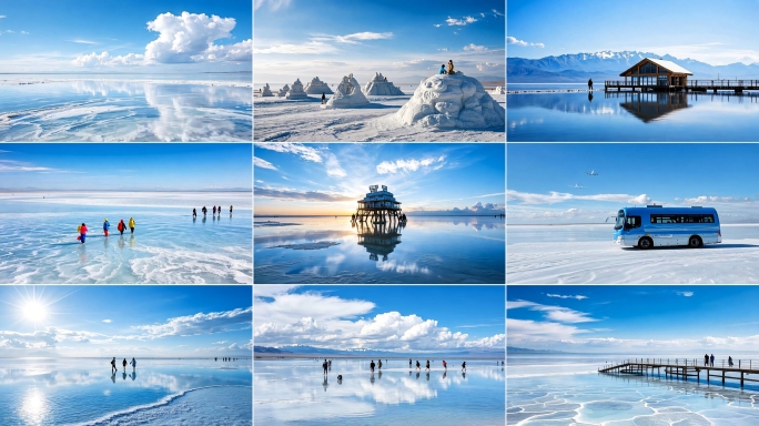 青海茶卡盐湖天空壹号冬日青海湖冰雪奇观