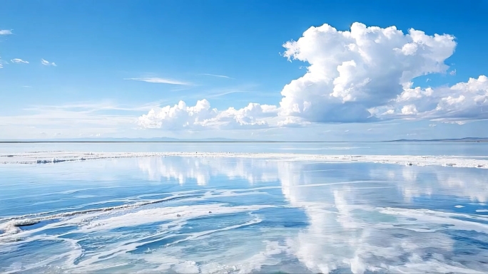 青海茶卡盐湖天空壹号冬日青海湖冰雪奇观