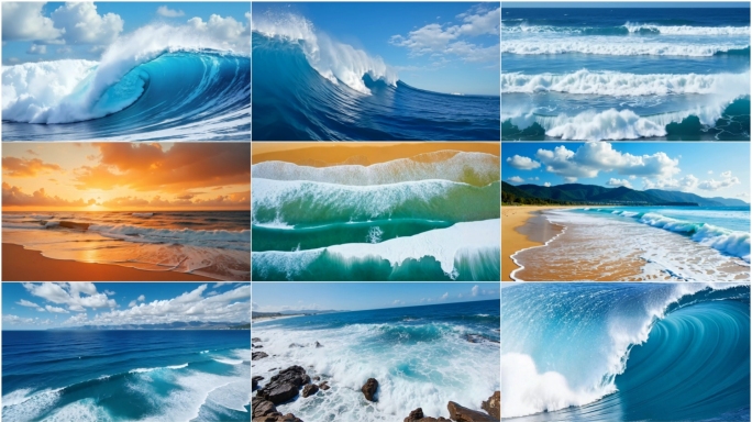 海浪升格大海浪花滔天巨浪大海海浪浪花合集