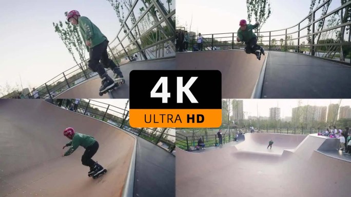 直排轮滑冰旱冰轮滑运动表演