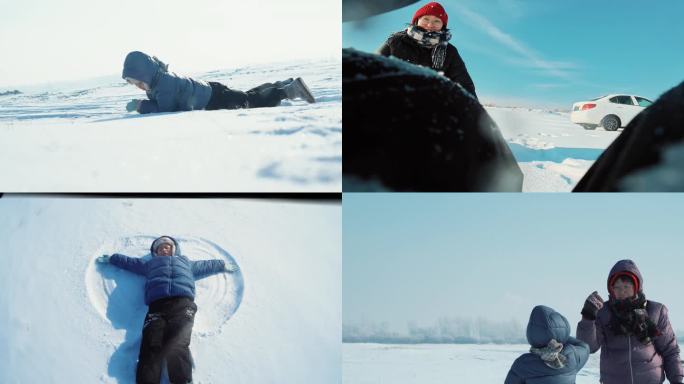 雪地亲子游玩乐