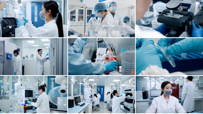科研人员实验分析生物医药医疗实验研究