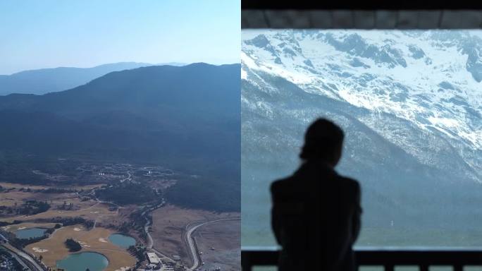 玉龙雪山人物下雪视频