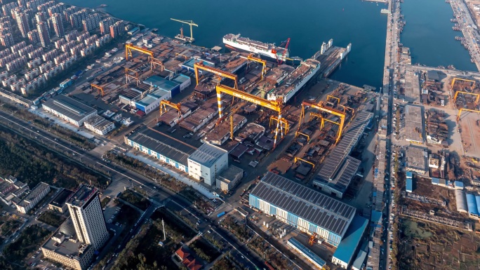 造船厂建设航拍