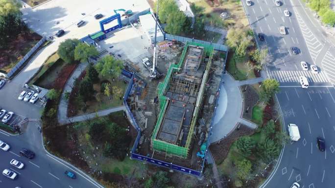 城市立交桥建设航拍