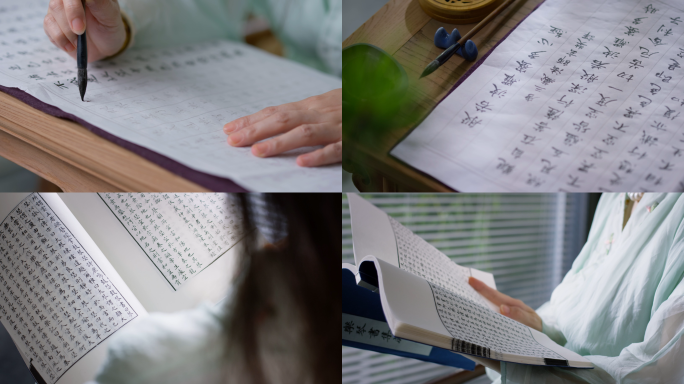 笔墨书香 临帖 写毛笔字 看书