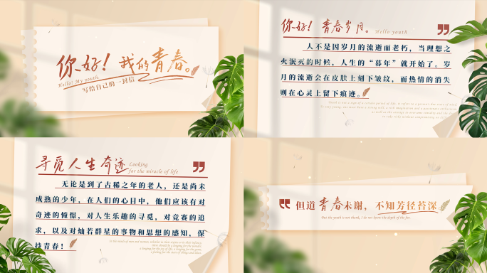 简洁清新信纸信件文字模板
