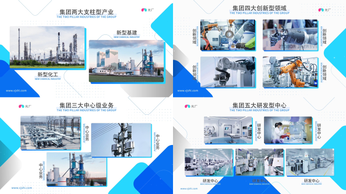 产品介绍展示分类多图—科技商务扁平化图文
