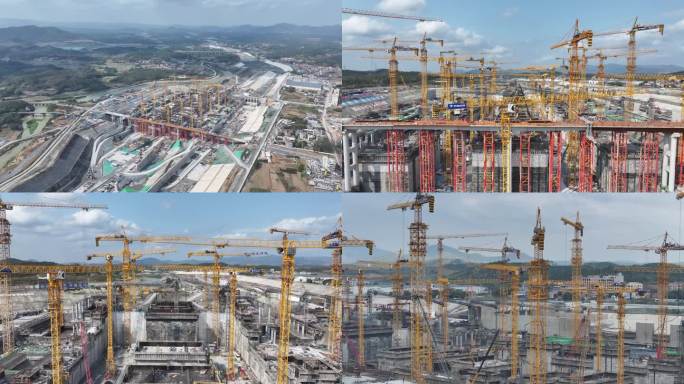 广西运河平陆运河企石枢纽船闸建设 挖运河
