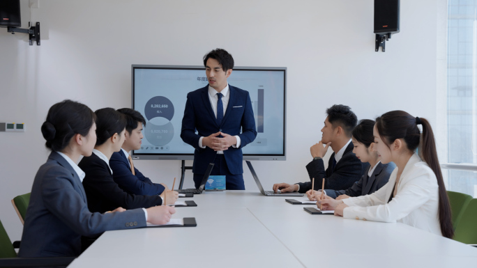 商务会议演讲与倾听职场人士商务洽谈